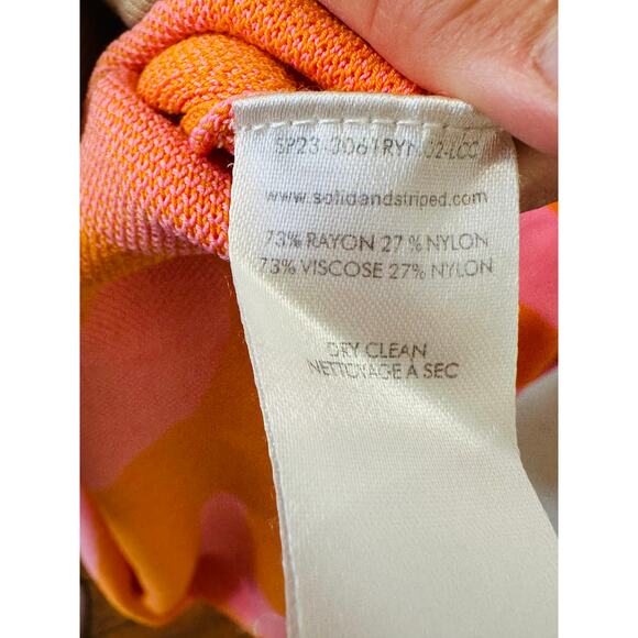 SOLID & STRIPED Carnation Pink Clementine Funky Pattern Knit Sia Dress size L - Picture 8 of 14